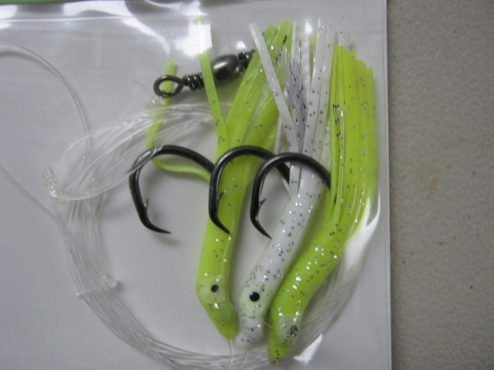 4 Circle Sea Squid Rigs Black Pearl  3 hooks  5/0 rockfish bottomfish cod