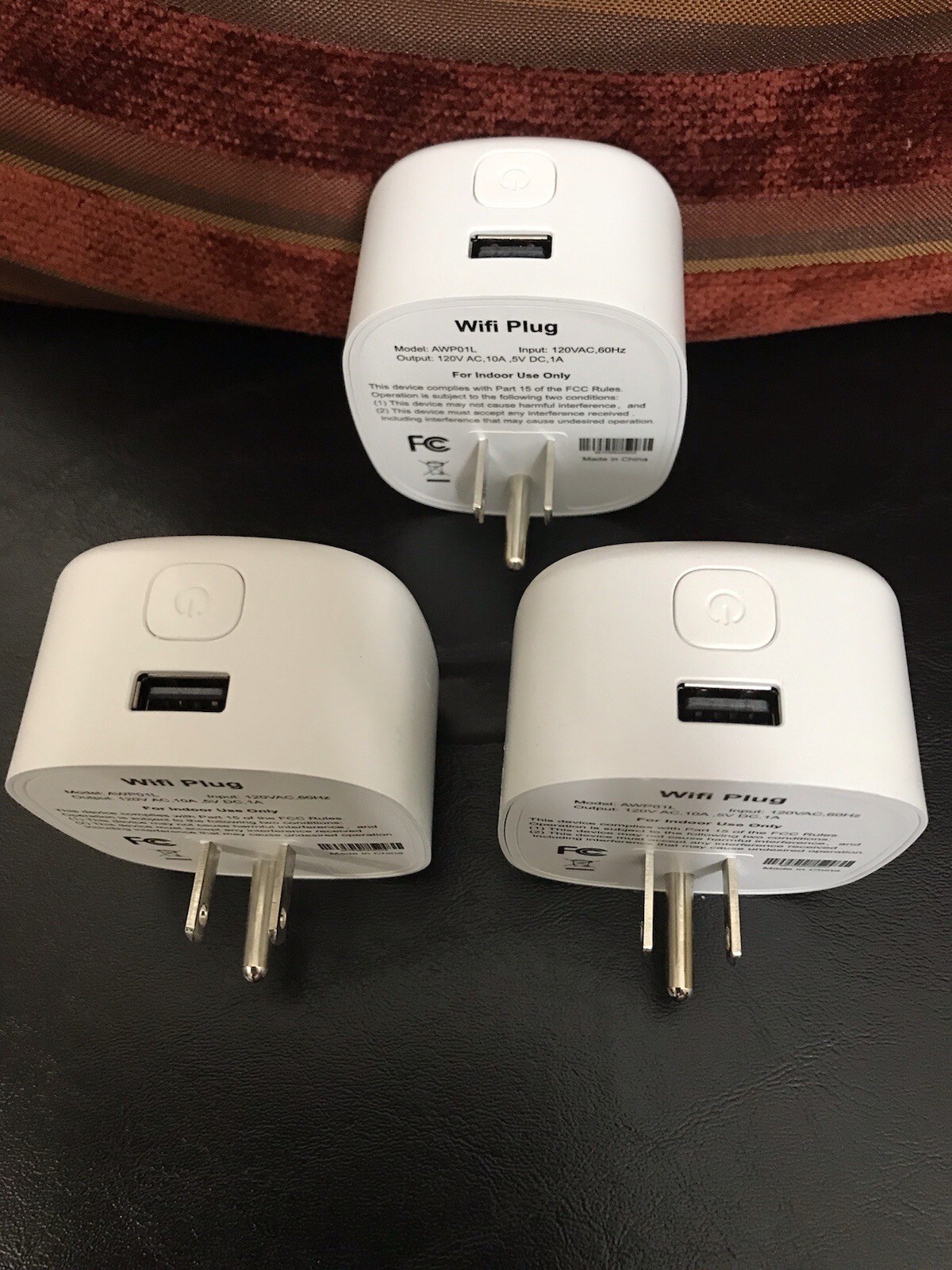 3-Pack AWP01L WiFi Smart Plug with USB Charging .