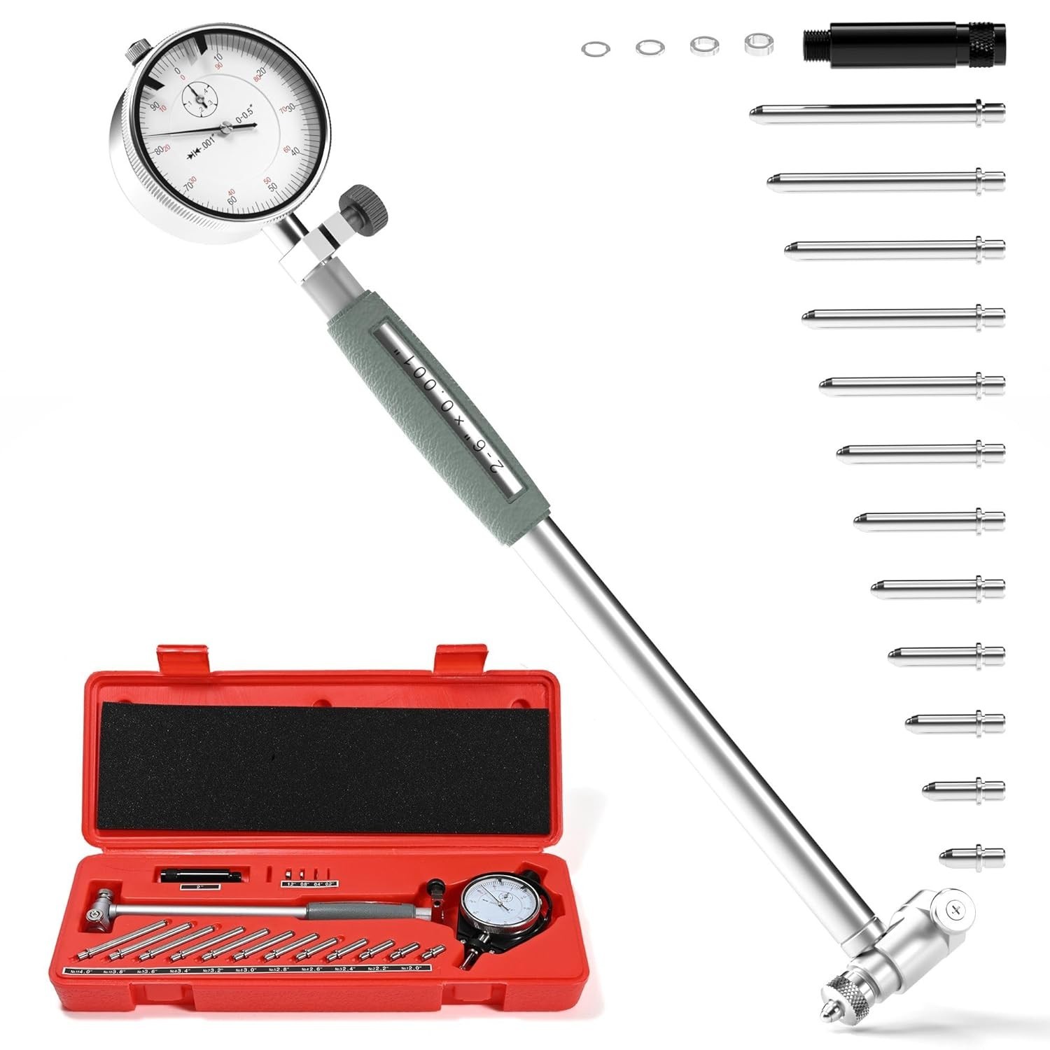 2-6 Inch Dial Bore Gauge 0.001in Cylinder Inside Micrometer Tool