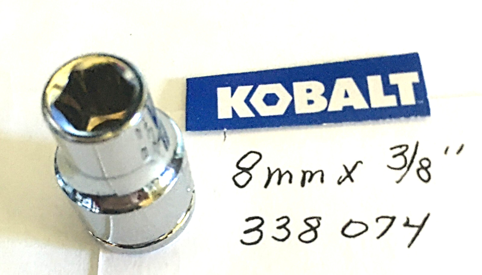 Kobalt 8 mm x 3/8" Dr Standard Chrome Socket 6 Pt  # 338074 Free  USA Shipping