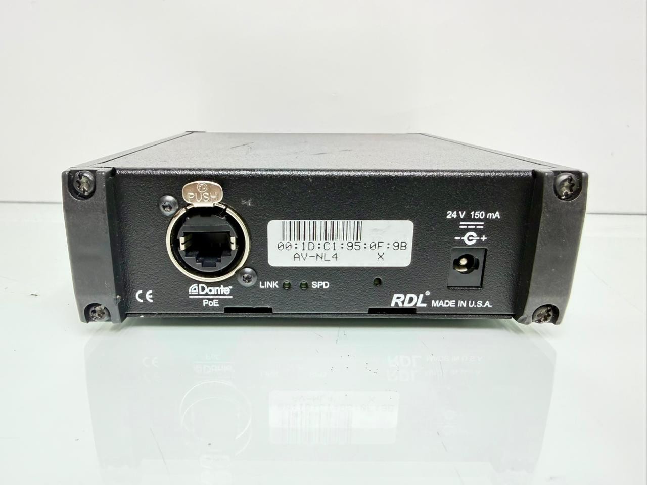 RDL AV-NL4 Network to Audio Interface, Converts 4-Dante Network Audio Signals