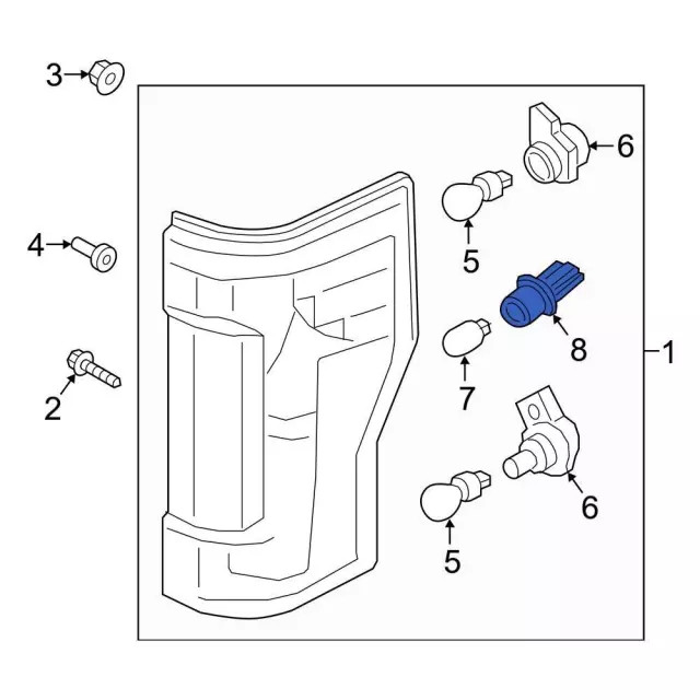 Genuine Ford Backup Lamp Bulb Socket HC3Z13411A