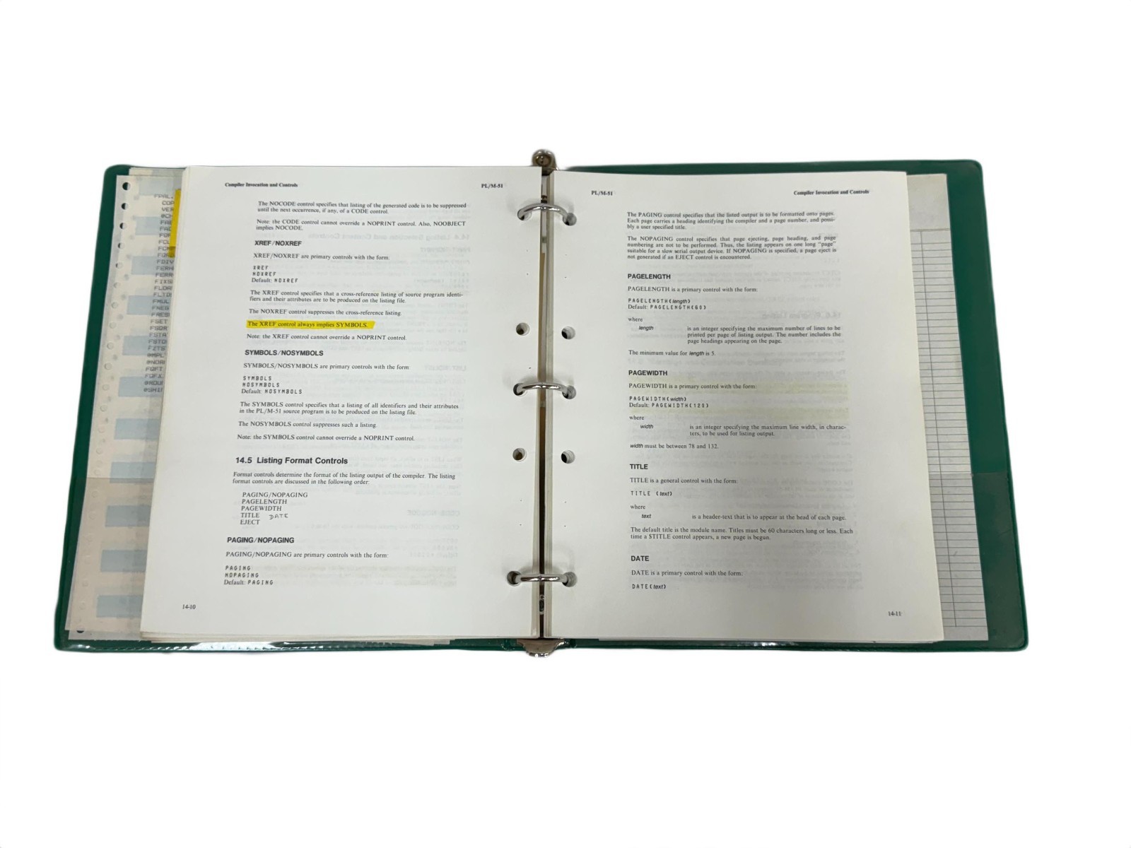 Intel 1983 PL/M-51 Users Guide w/ Binder and PL/M-51 Pocket Reference Card