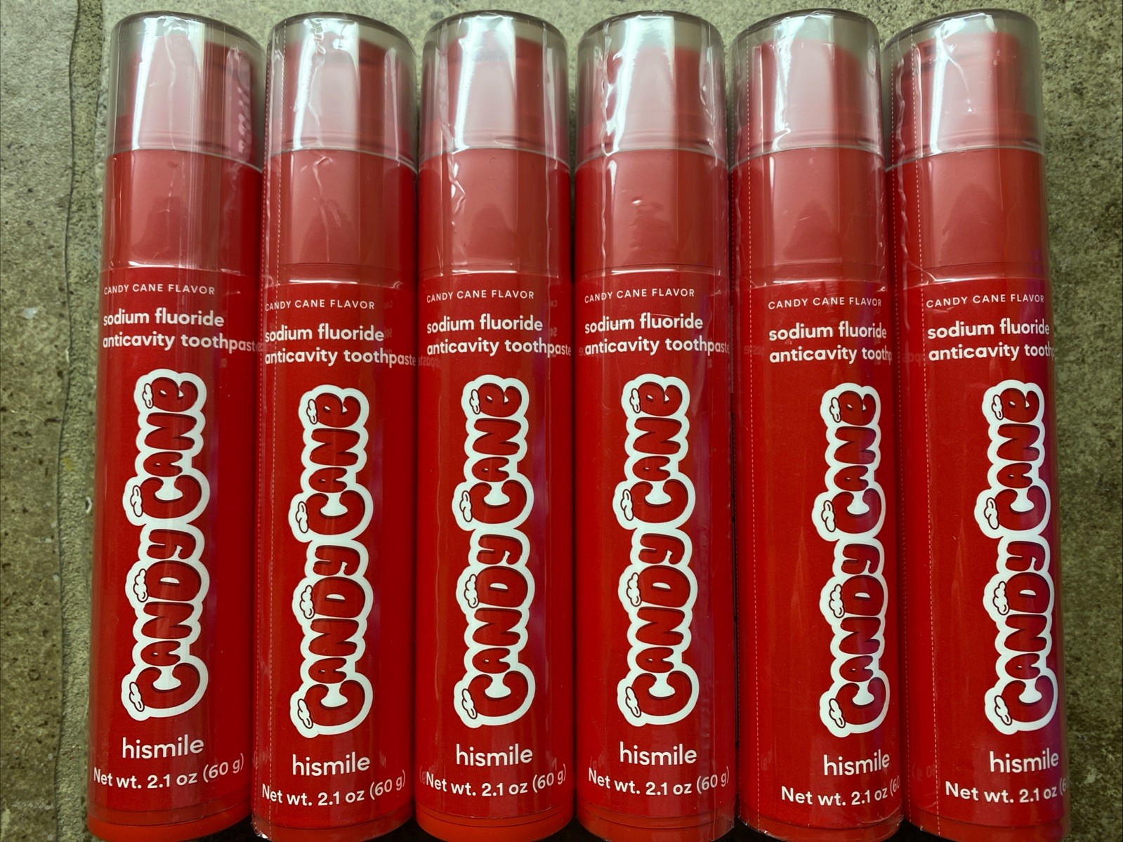 6 HISMILE Toothpaste Candy Cane Flavor 2.1oz Exp 9/2026