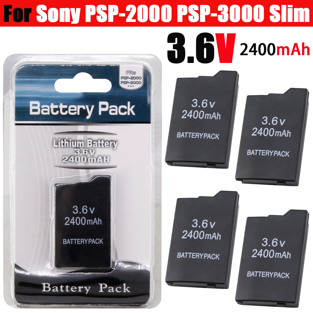 LI-ION BATTERY FOR SONY PSP 3000 3001 3003 3004 lite Slim PSP 2000 2001 PSP-S110