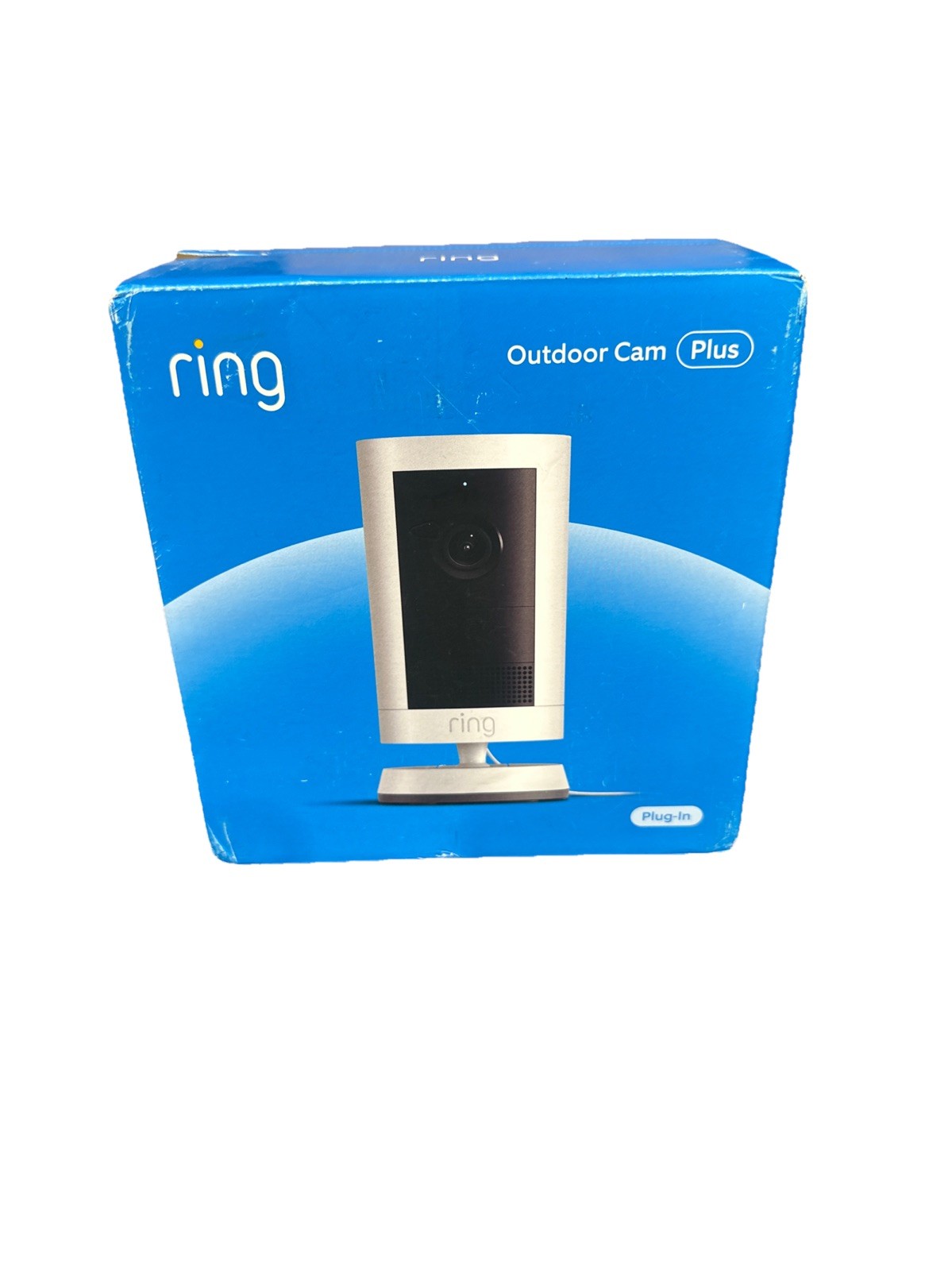 Ring Outdoor Cam Plus White Plug-In with 2K Video and Ring night Vision NEW