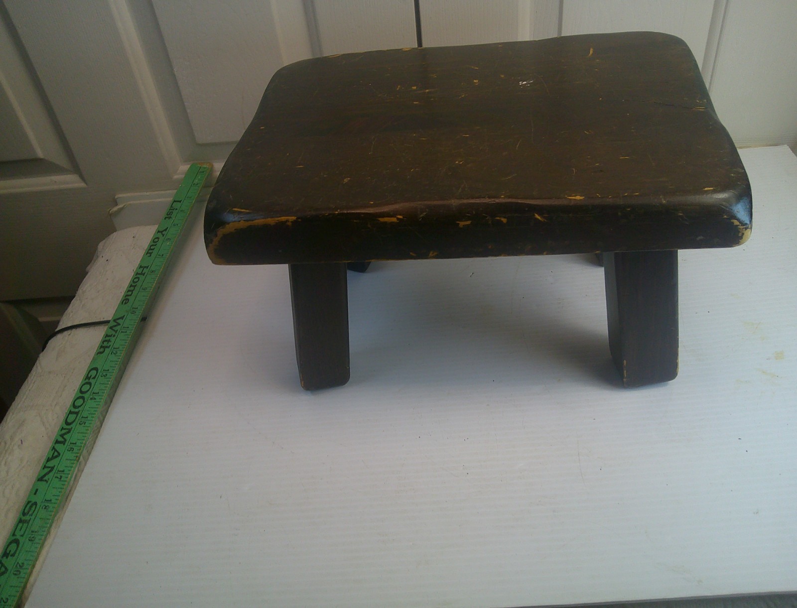 Retro small Foot Stool wood Mid Century