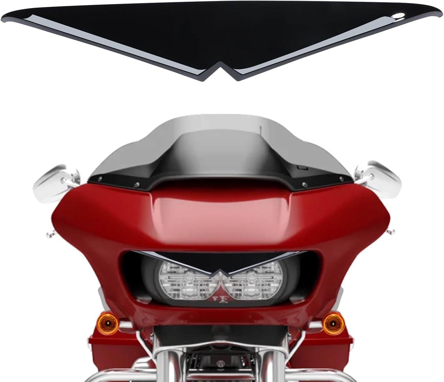Eyebrow Sticker Fit for Road Glide 2015-Up, Glossy Black E Color: Glossy Black