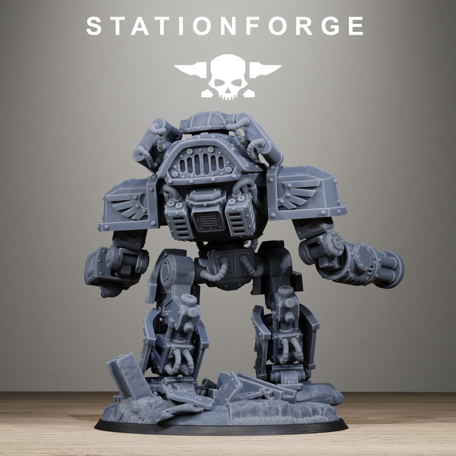 32mm Grimguard MechGuard Station Forge High Quality Miniature (100mm Base)