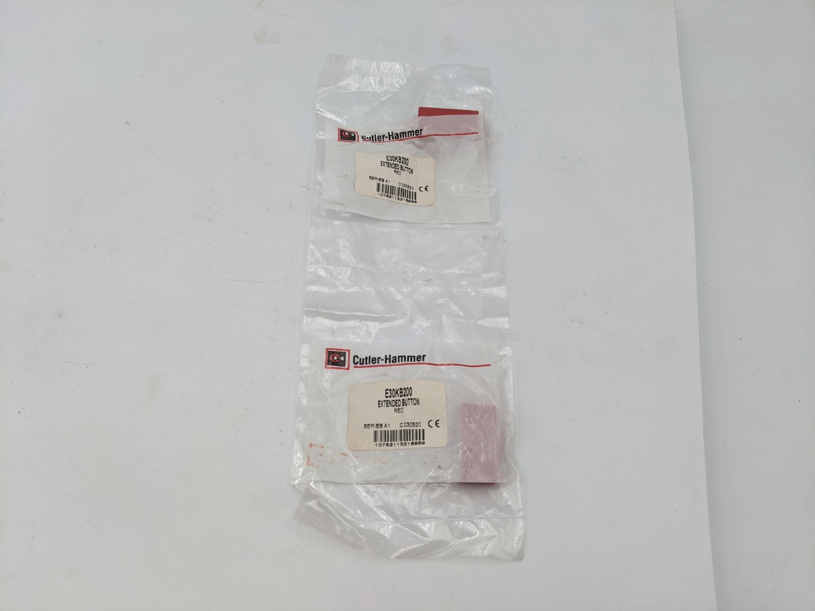 Lot of 2 Cutler-Hammer E30KB200 C030520 Series A1 Plastic Extended Button Red