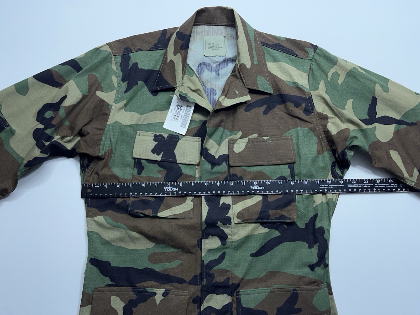 Golden MFG Hot Weather Woodland Camo Combat Jacket Mens Size Small Long NEW