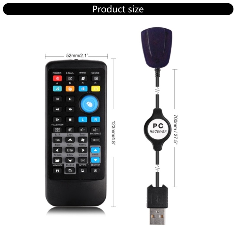 Wireless Mouse Remote Controller USB Receiver Mouse Keyboard Center Controller