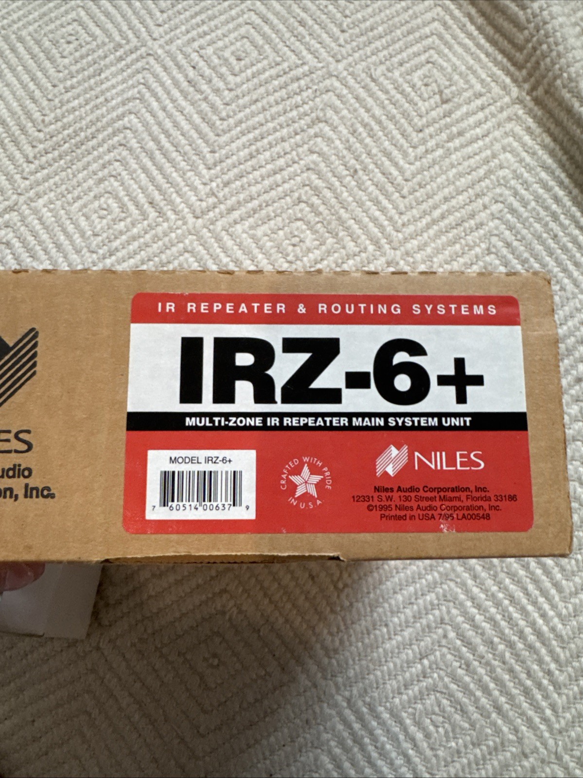 Niles IRZ6+ Infrared Extender System - ZONABLE IR MAIN SYSTEM UNIT - IN BOX NICE