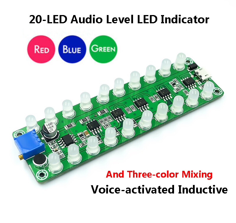 LED Music Spectrum Display Analyzer Voice Audio Level Indicator VU Meter 5V-12V