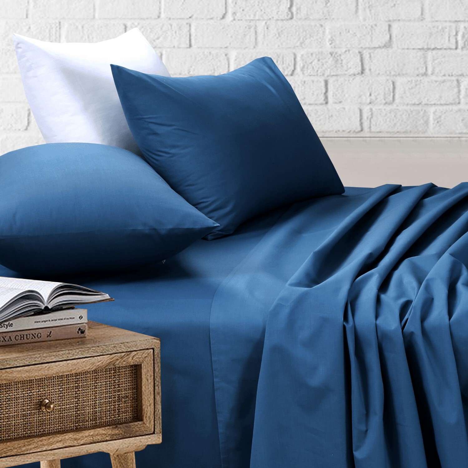 Luxury Soft Extra Deep Fitted Flat Sheets Queen/King Size Bed Sheet Set