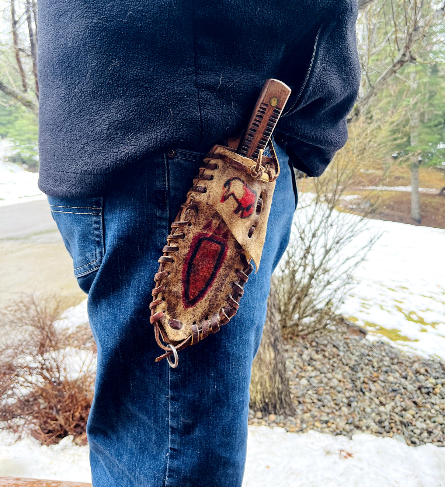 Mountain Man "Buffalo" Knife Plains Indian Style Parfleche Sheath
