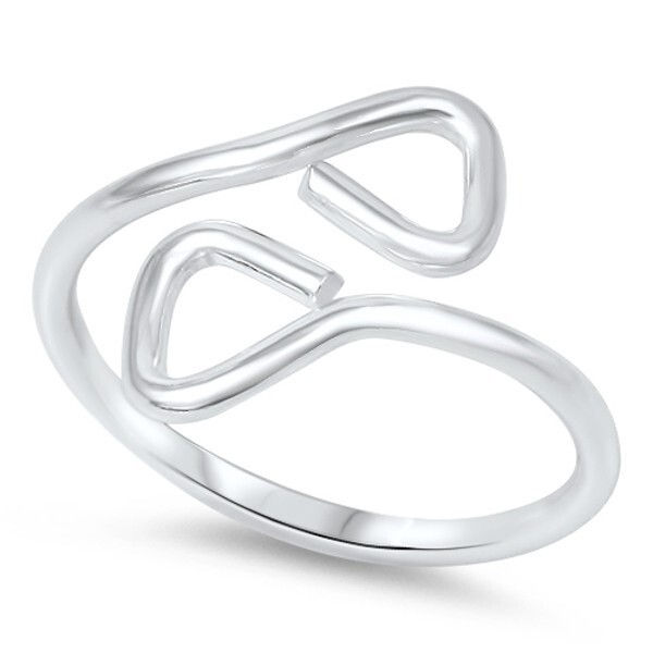 Sterling Silver Ring Stamped .925 Adjustable Wrap Around Toe Ring Mid Ring