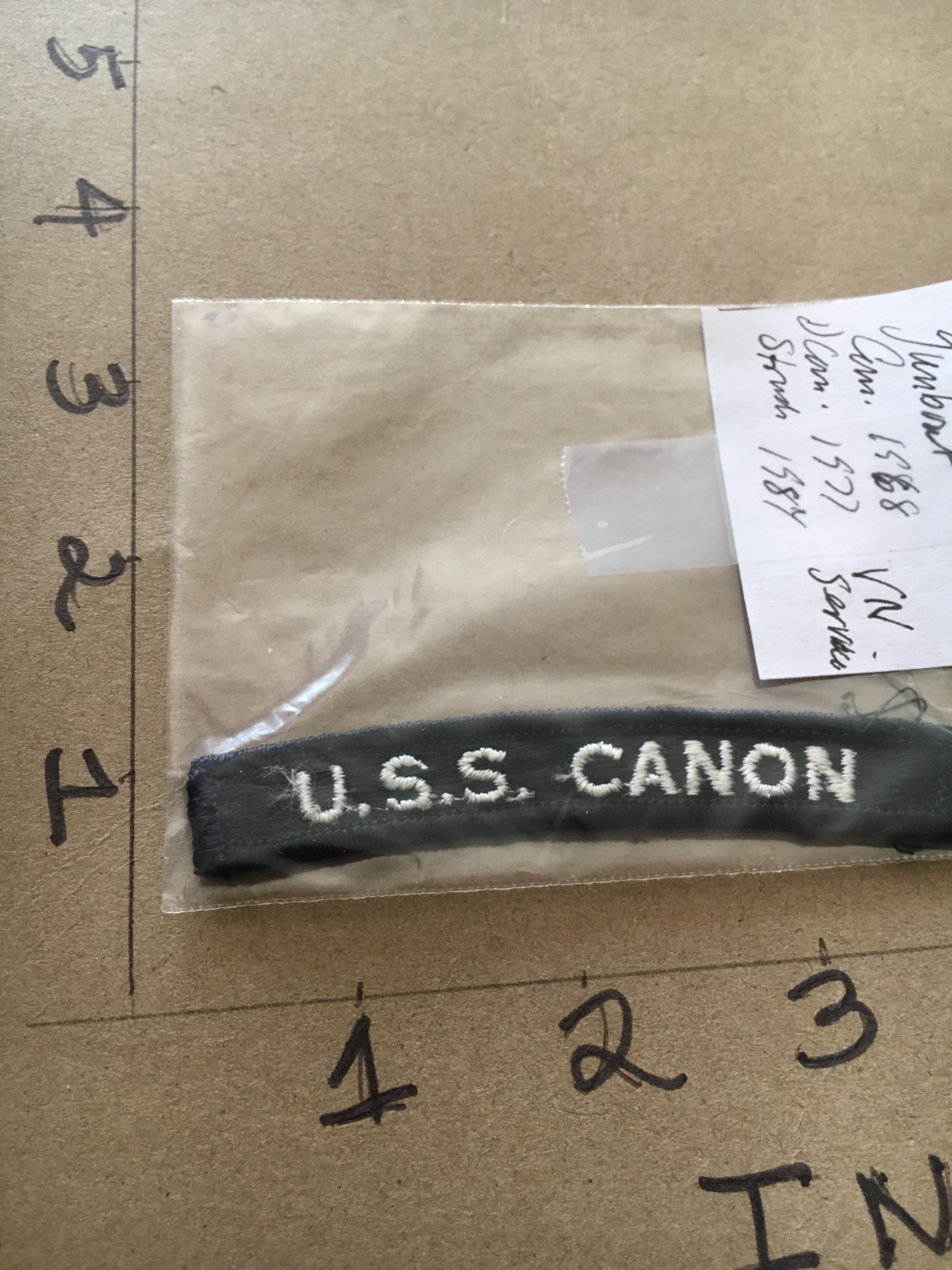 US NAVY SHOULDER STRIP TAB *** rocker *** Patch USS Canon