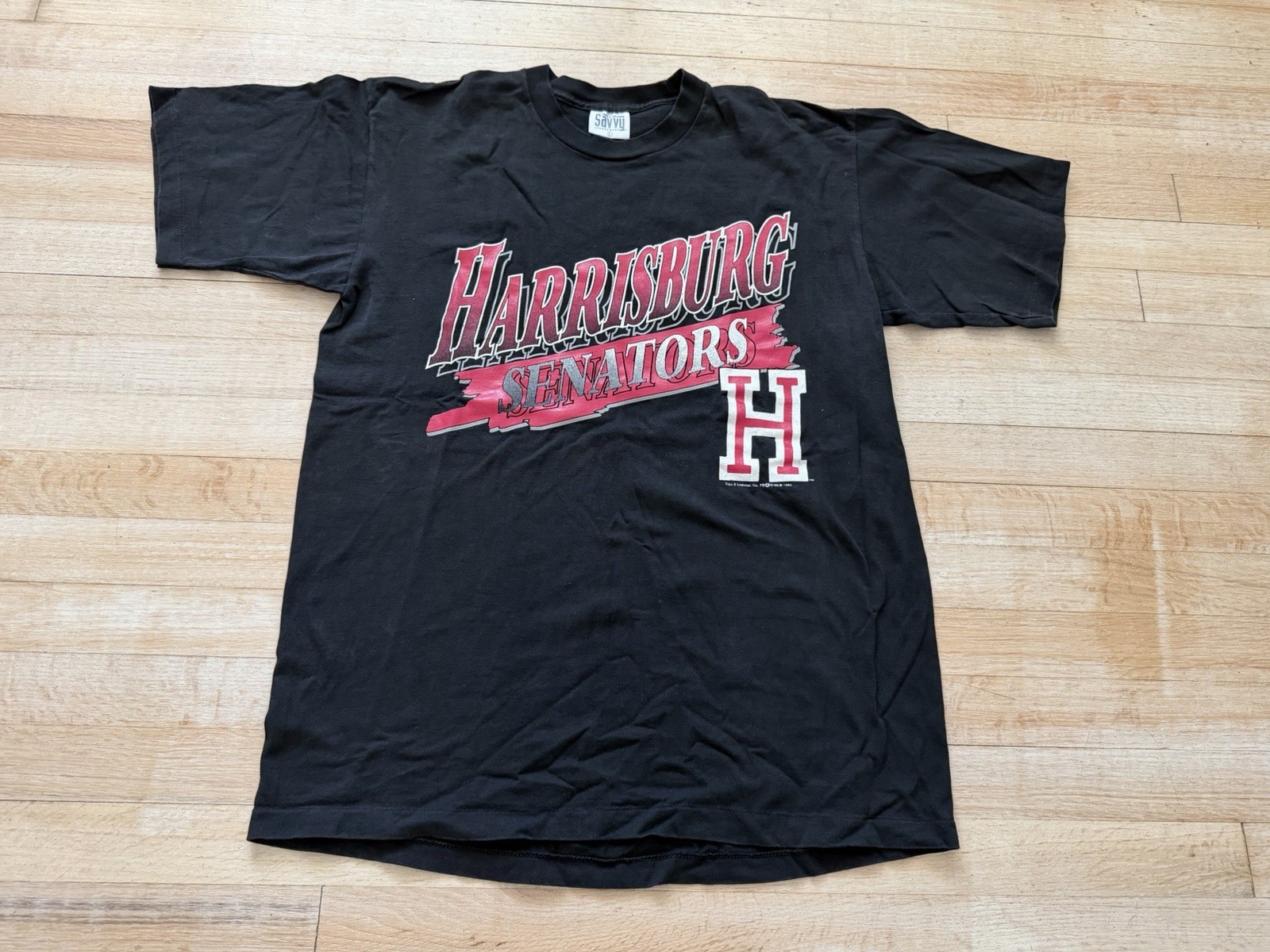 Harrisburg Senators Eastern League T Shirt Mens Large 90s Baseball Black
