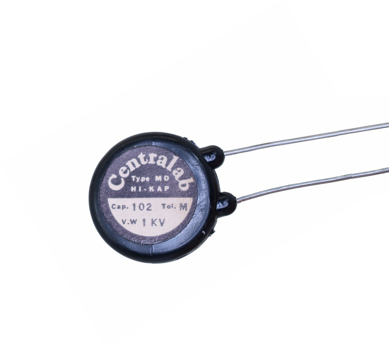CENTRALAB Molded Disc BC Hi-Kaps MD-102 .001 mfd 600 W.V.D.C. capacitor NOS