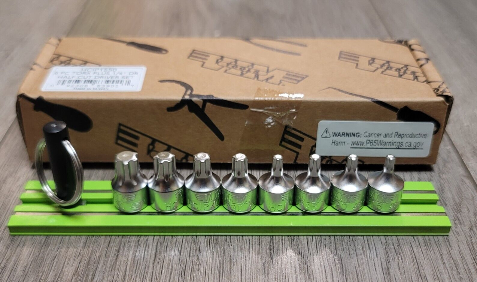 VIM 1/4" dr 8pc Half-Cut Stubby Torx Plus Bit Driver Socket Set+Magrail HCIP1550