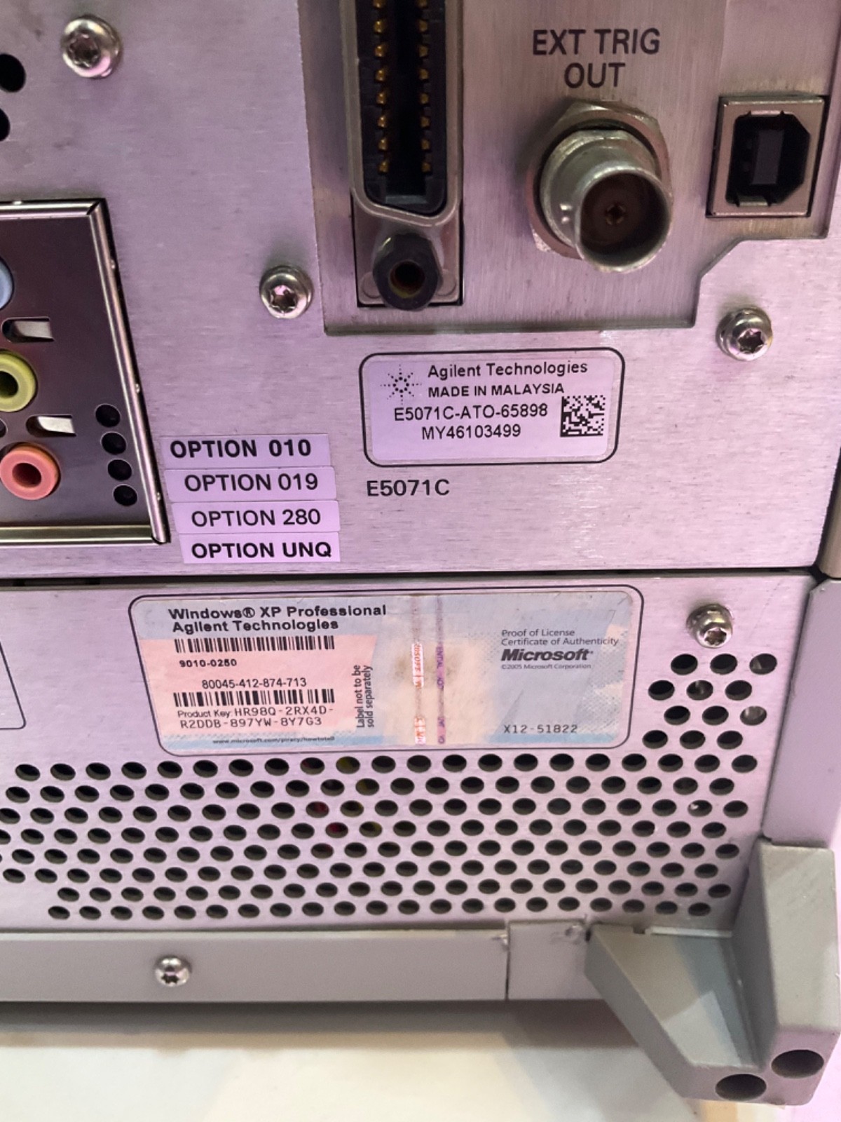 AGILENT TECHNOLOGIES E5071C NETWORK ANALYZER 9KHz-8.5GHz E5071C-ATO-65898