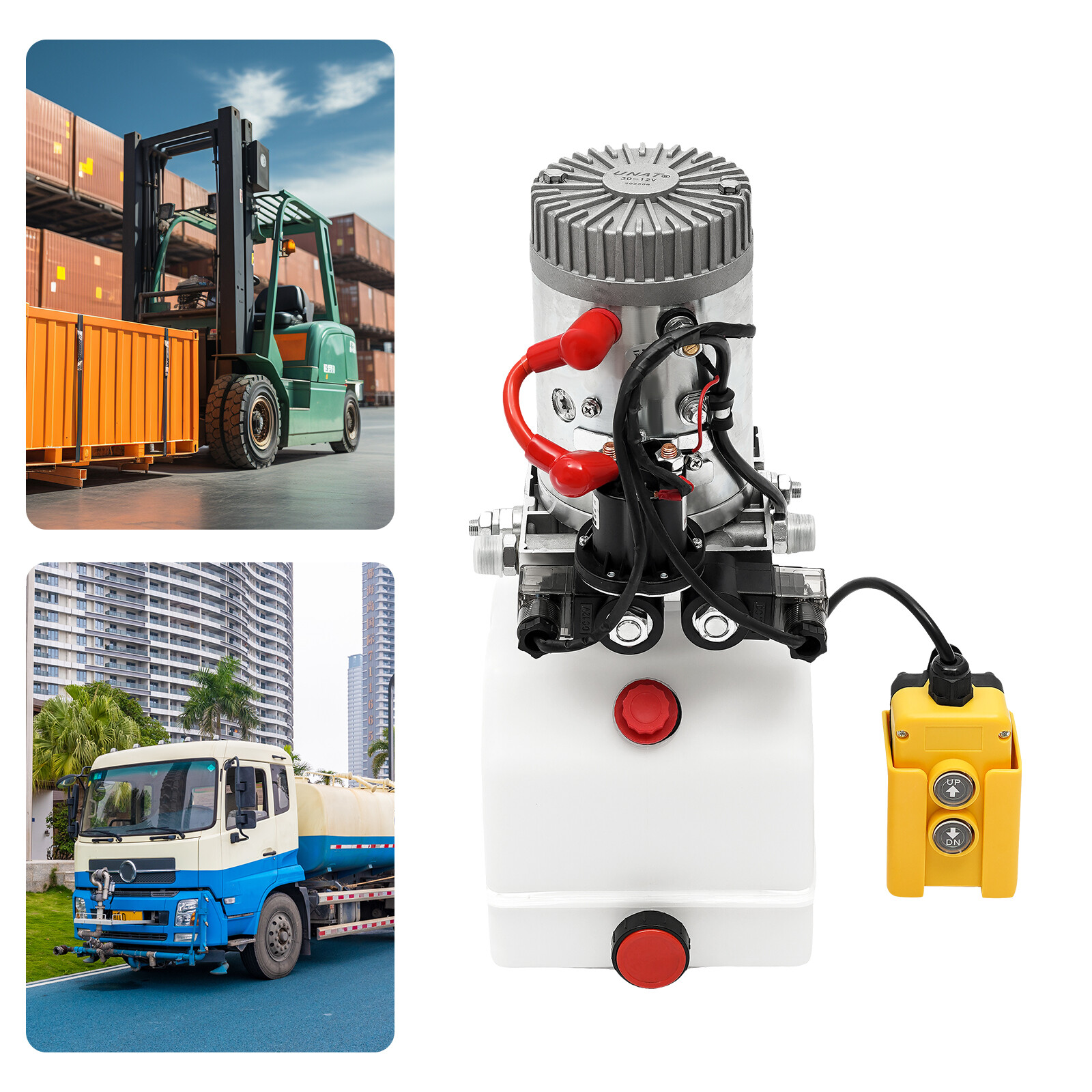 3 Quart DC Electric Hydraulic Pump Double Acting Power Unit Hydraulic System 12V
