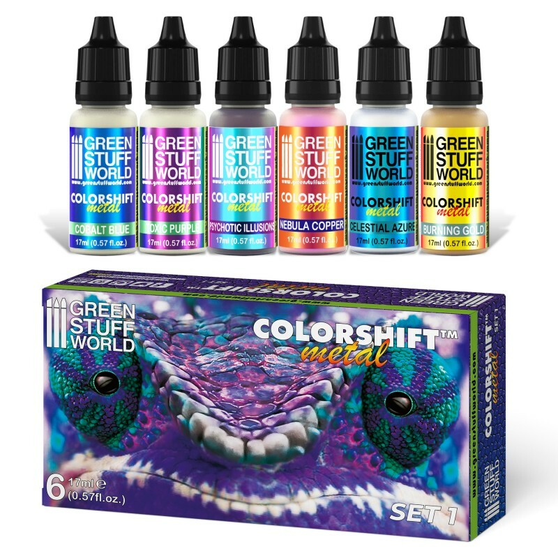 Green Stuff World Chameleon Colorshift Metal Acrylic Model Paint Set - Set 1