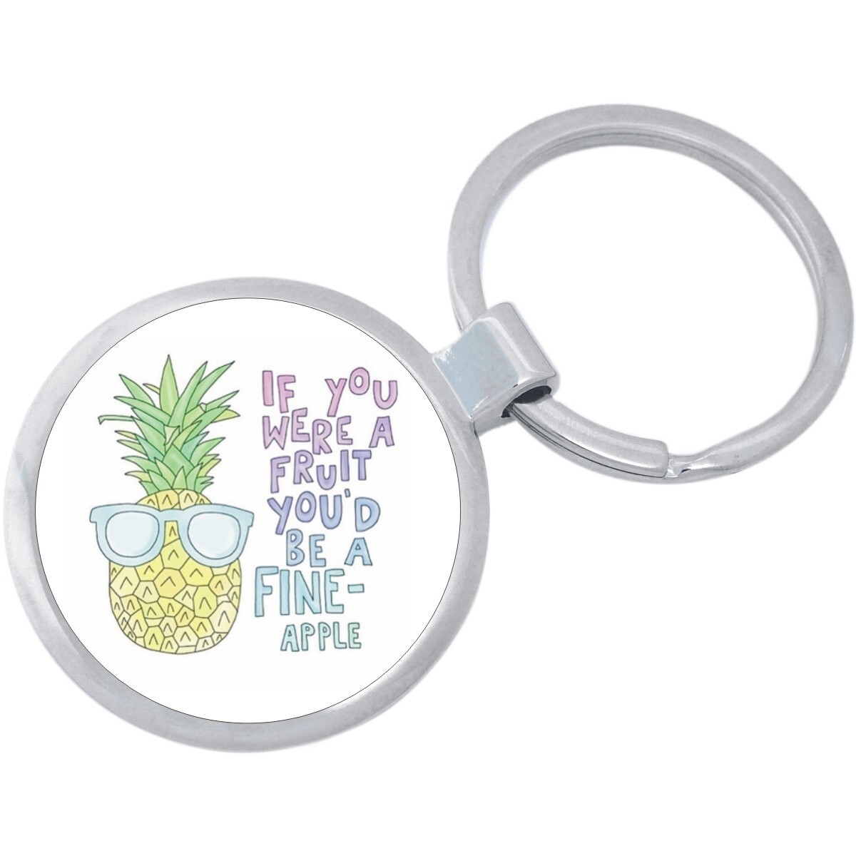 Fineapple Funny Keychain - Includes 1.25 Inch Loop for Keys or Backpack