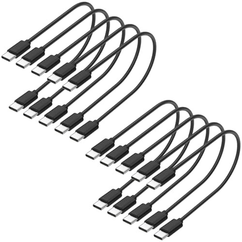 -Pack USB C Charger Cable,1ft Bulk Short Cables, Multipack 60W Fast 10 Black