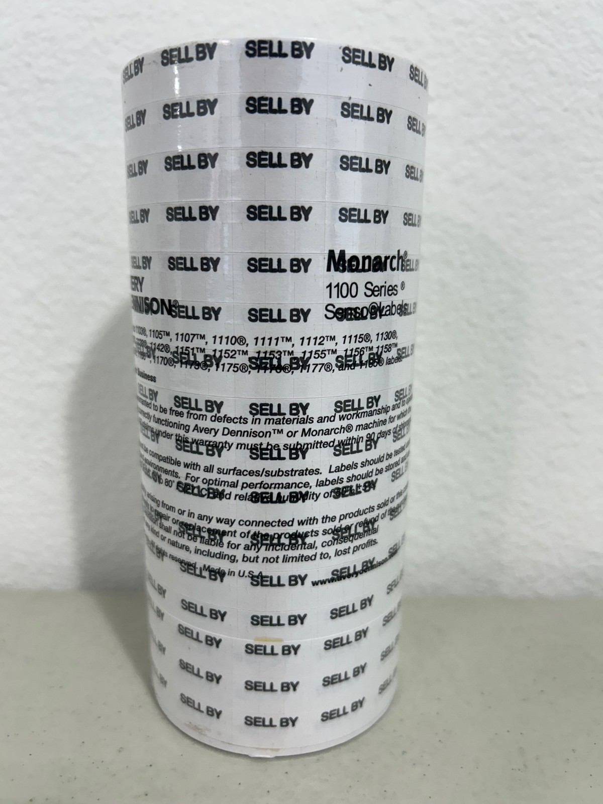 Genuine Monarch 1110 "SELL BY" Labels FEB-132 (000557) 16 rolls/1 sleeve