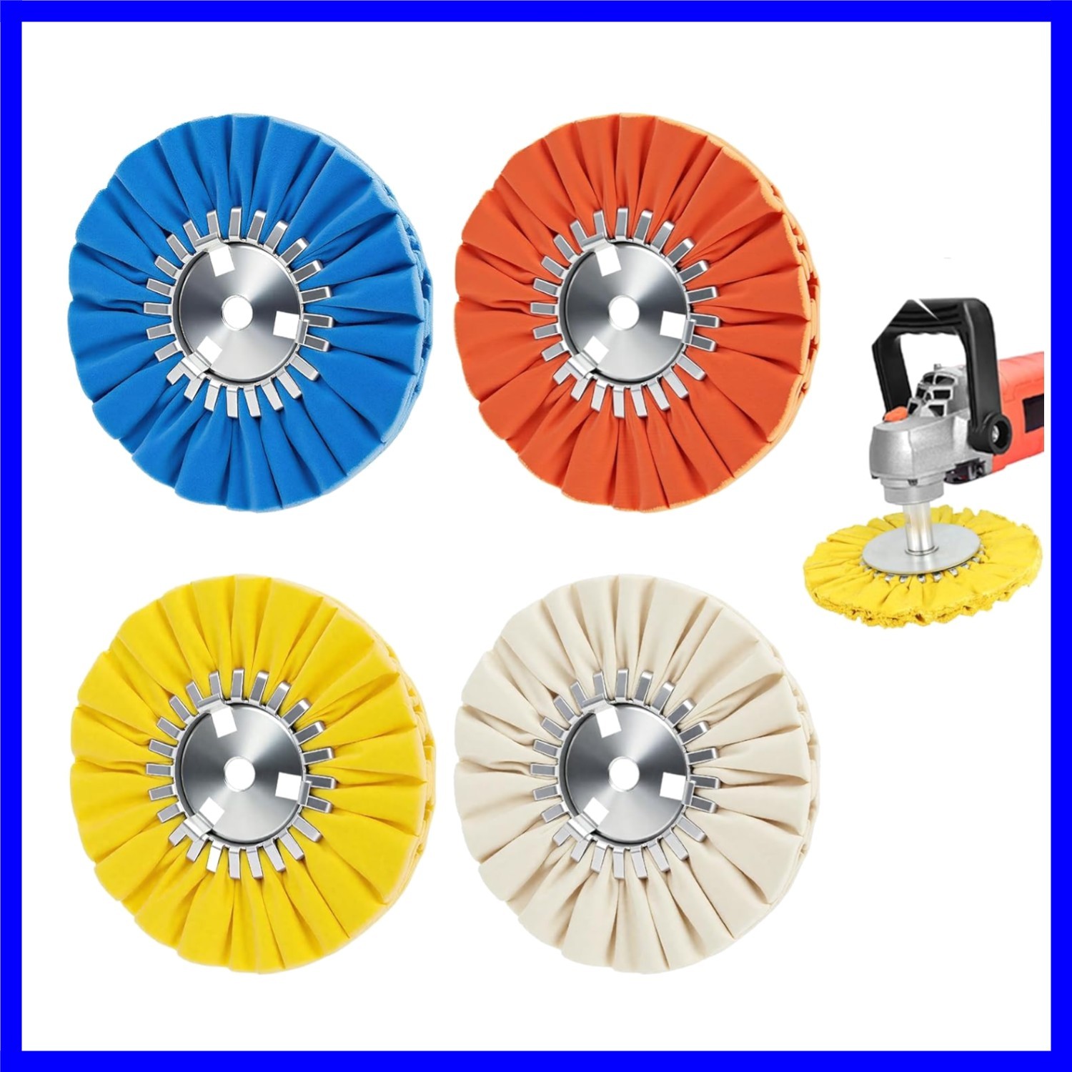 Airway Buffing Wheel Kit 4 Piece kit 1 pcs White & 1 pcs Orange & 1 pcs Blue ...