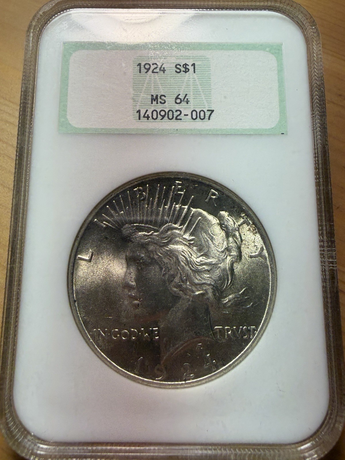 1924 Peace Dollar - NGC MS64 - Old Fatty Holder - As Shown!