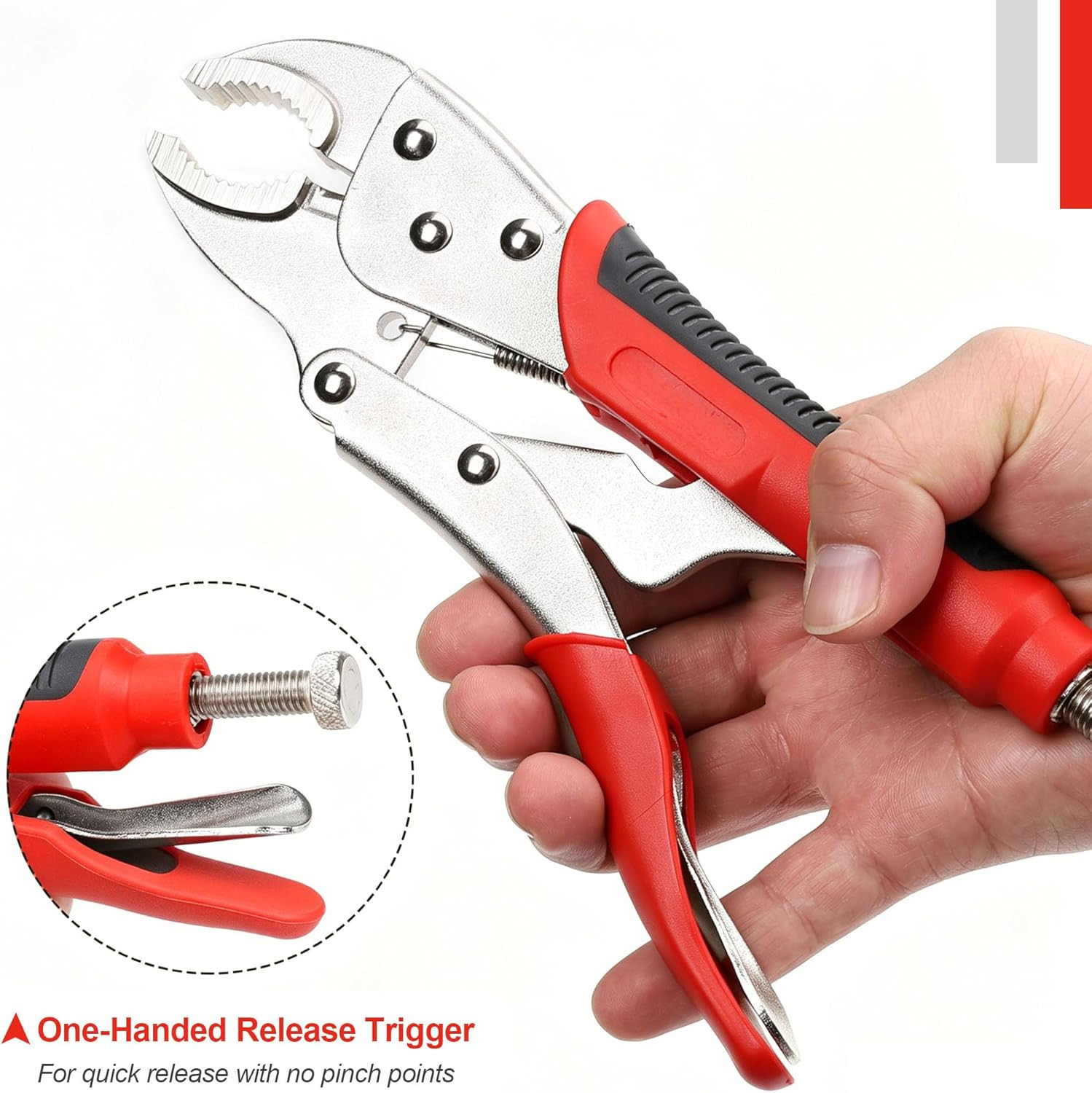4-Piece Locking Pliers Set with Heavy Duty Grip, Red