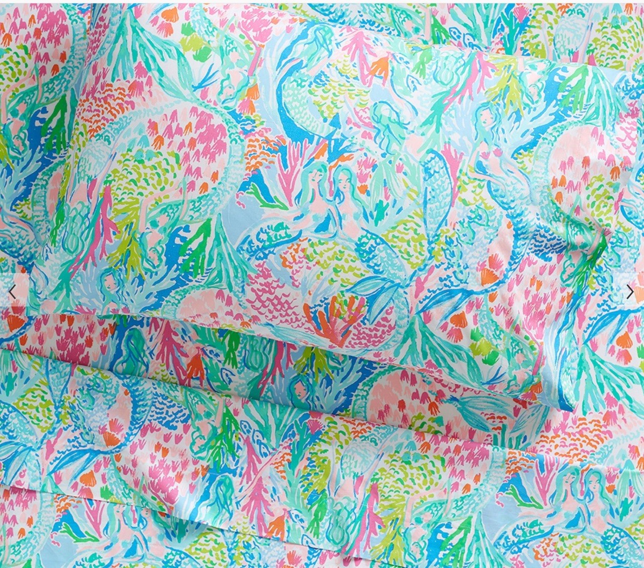 NWT Pottery Barn Kids Lilly Pulitzer Mermaid’s Cove Standard Pillowcase Cotton