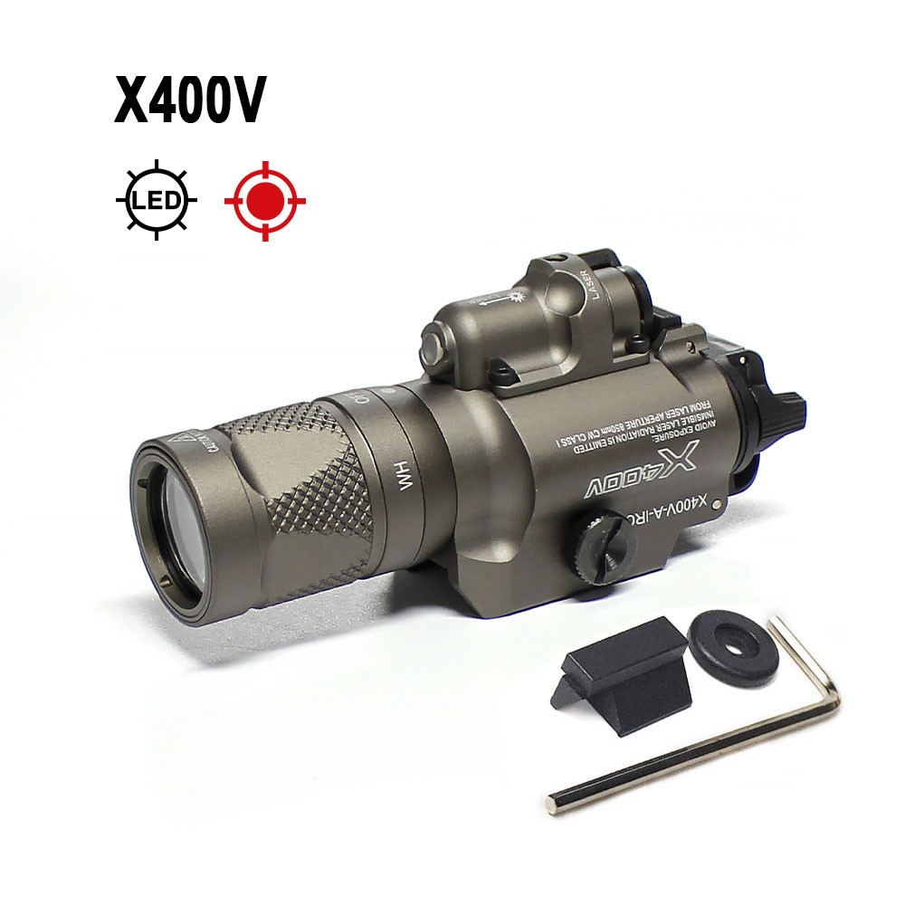 Tactical X400V Weapon Light for Handgun - LED Light combo Red Laser For Hunting