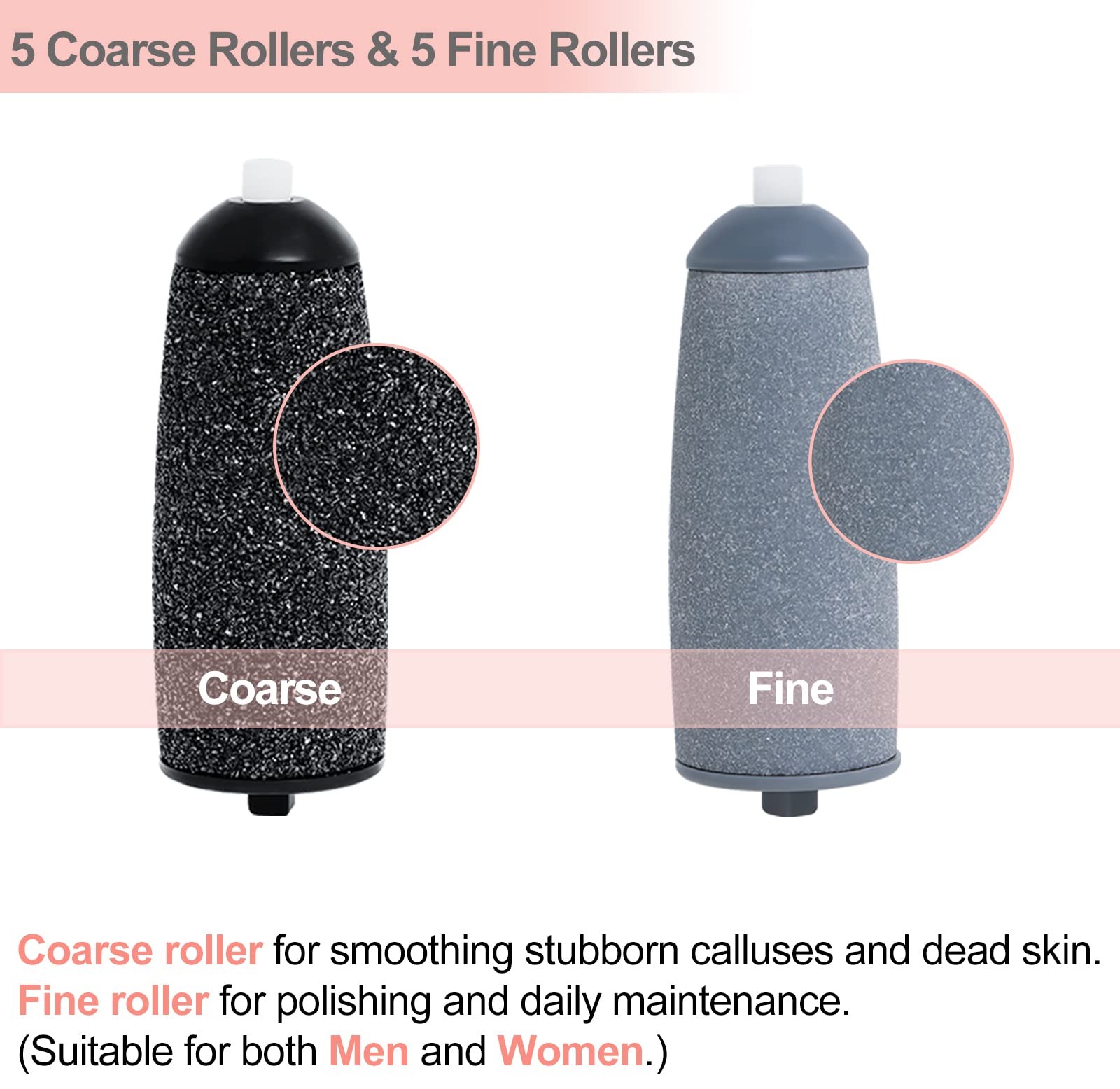 10 Pack Replacement Roller Refills Compatible with Finishing Black and Gray