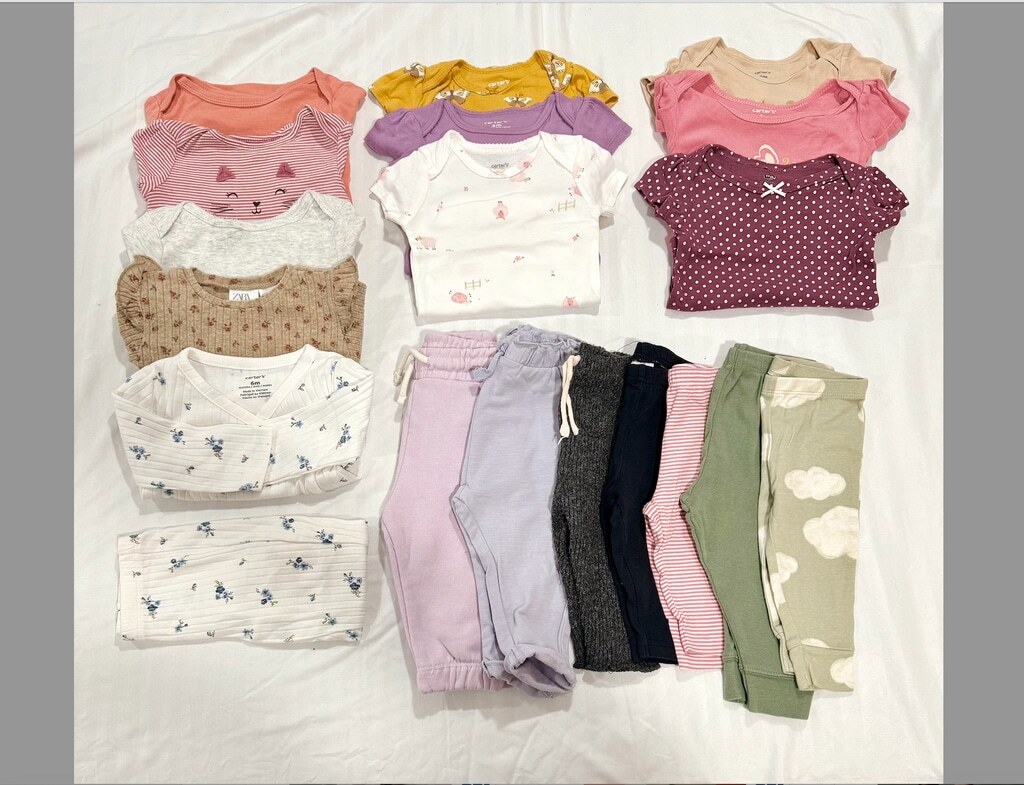 Baby Bundle Bodysuits & Pants Set 3-6Month Multicolor preowned