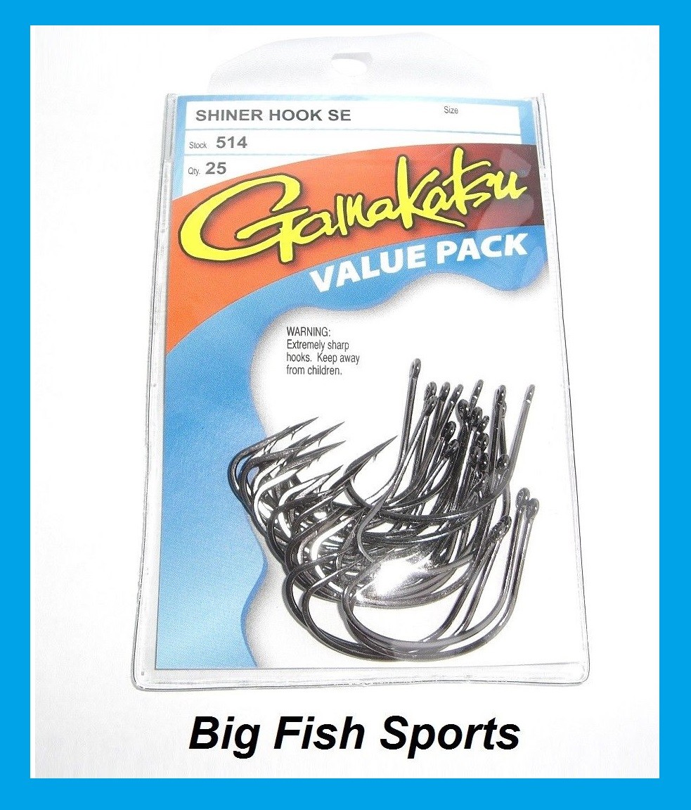 GAMAKATSU #514 Shiner Hook SE- 25 Hook Value Pack #51409-25 Size 2