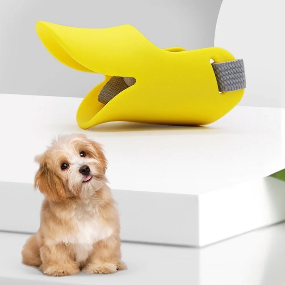 Cute Duck Dog Muzzle Adjustable Anti Bark Pet Mouth Cover for Dogs