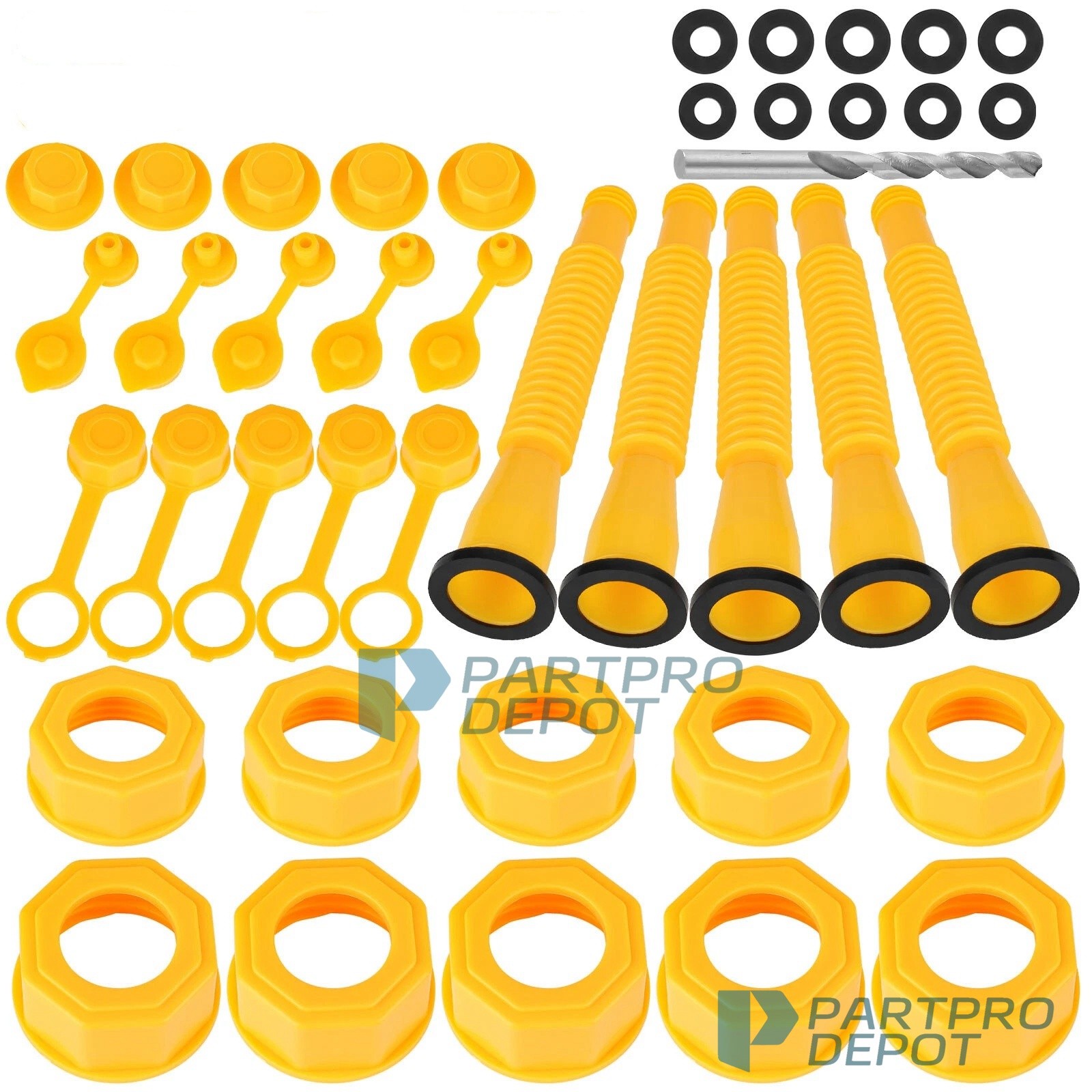 5x Gas Can Spout Nozzle Vent Kit Replacement For Plastic Gas Cans Old Style Caps