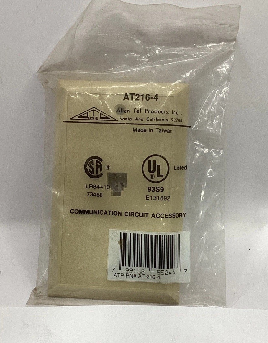 Allen Tel Products AT216-4  Wall Plate Jack NEW
