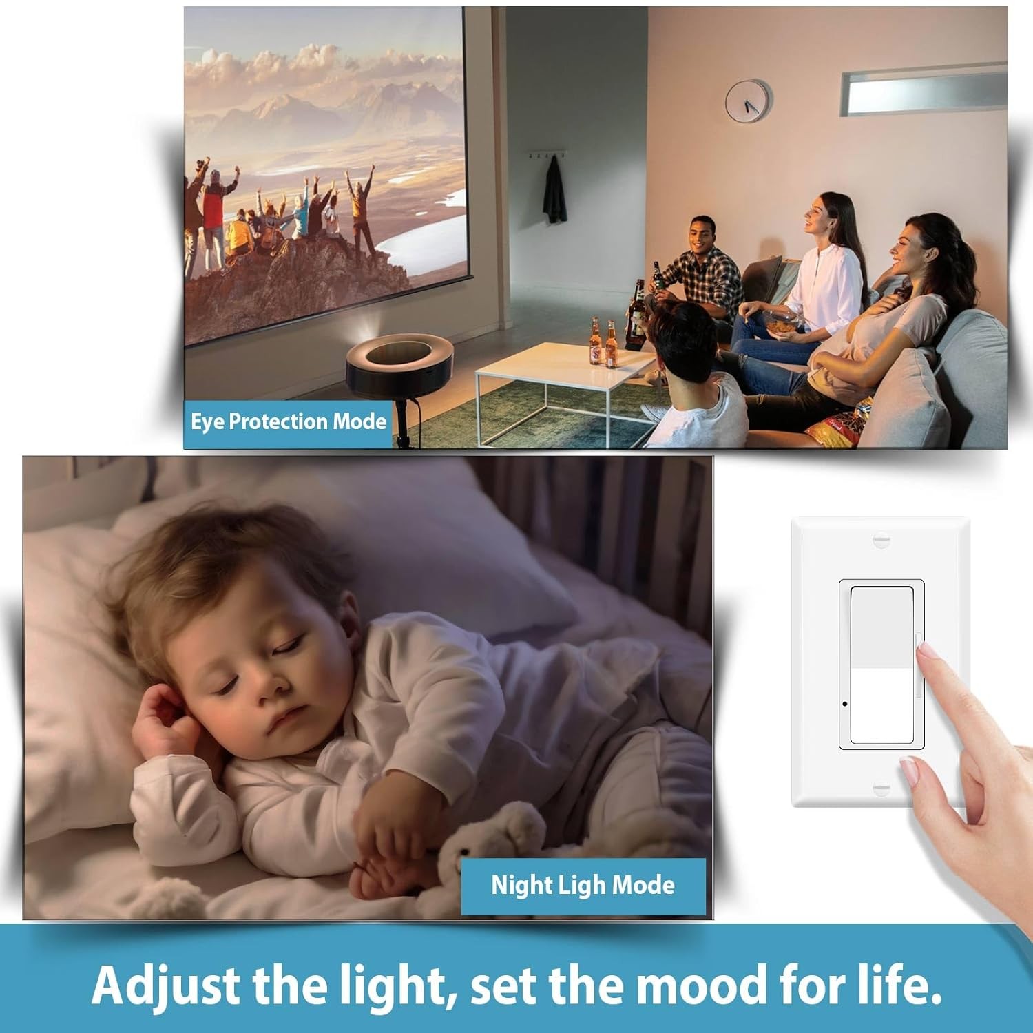 2Packs Decora 3-Way Dimmer Switch for Dimmable 150W LED CFL Lights 600W Halogen