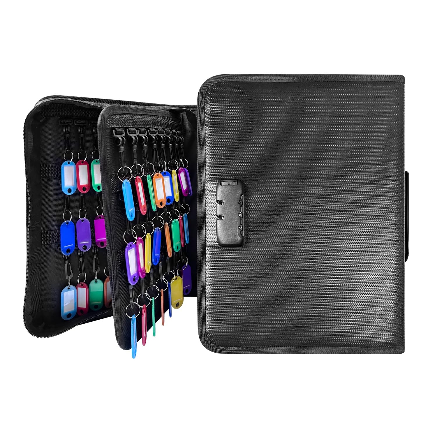 150 Position Key Organizer with Combination Lock, Waterproof Fireproof Zipper...