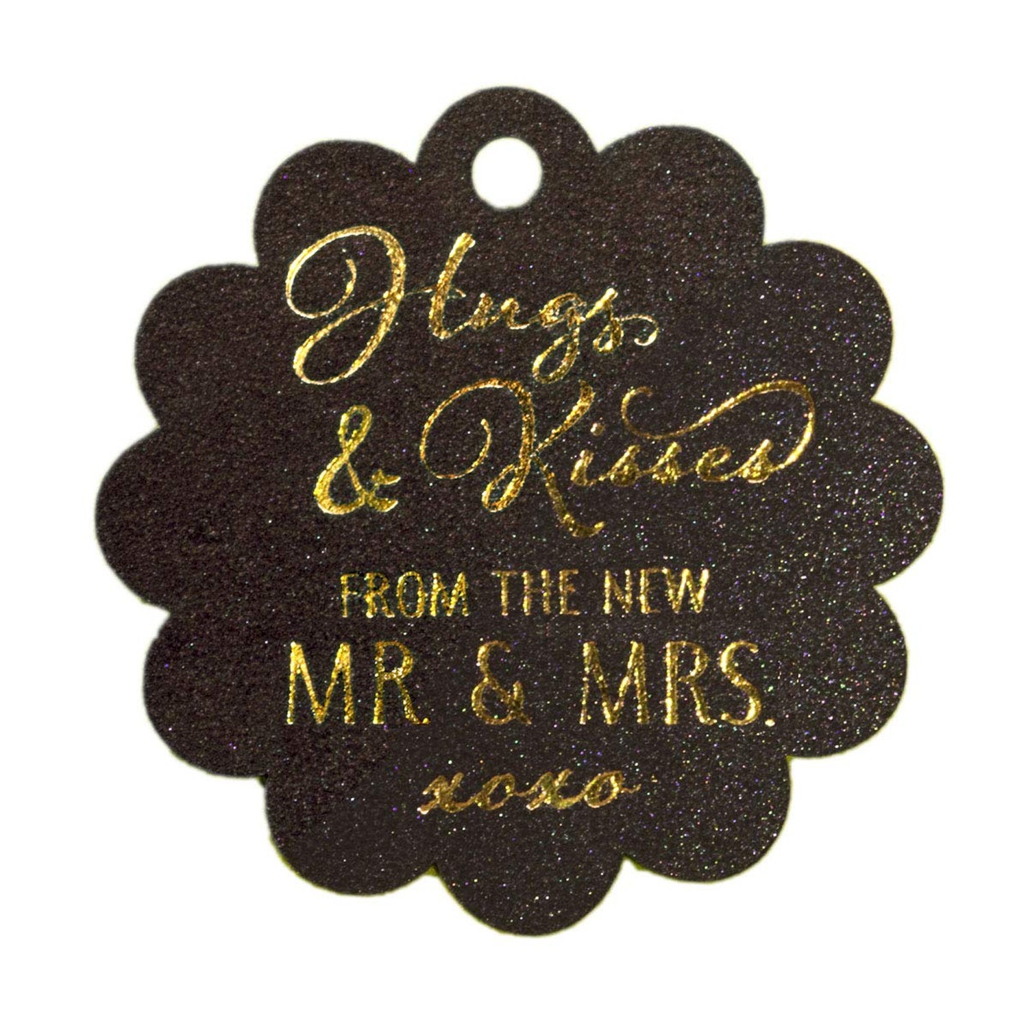 Summer-Ray 50pcs Gold Foil Hot Stamping Scallop Hugs & Kisses from The New Mr...