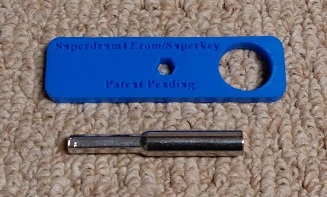Superdrum Speed Blue Plastic/Chrome Drum Tuning Key Wrench (569)