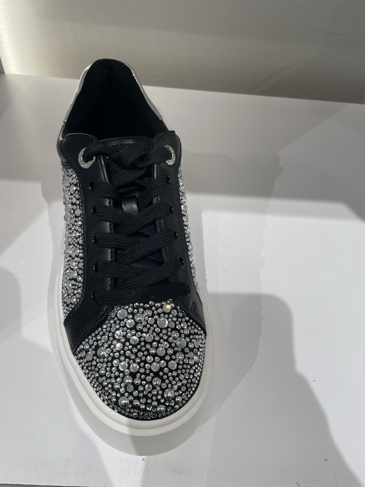 Michael Kors Romey Lace Up Embellished Platform Sneaker New Size 7.5 Black $195