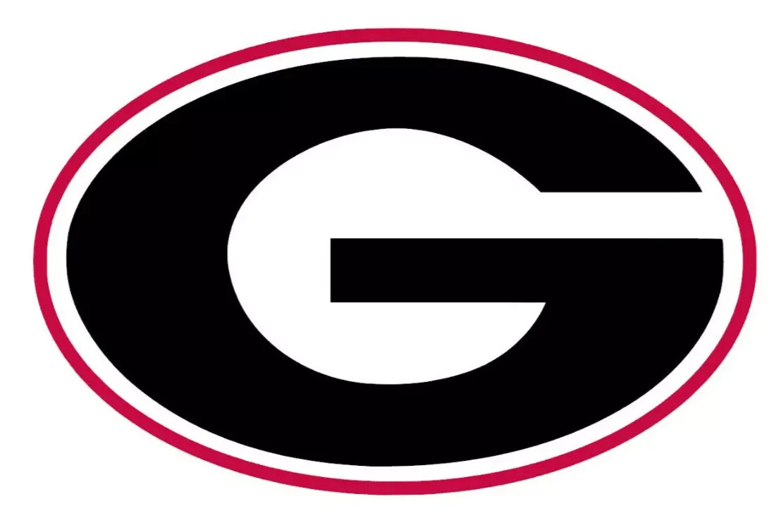 GEORGIA BULLDOGS Logo - Die Cut Laminated Vinyl Decal or Fridge Magnet
