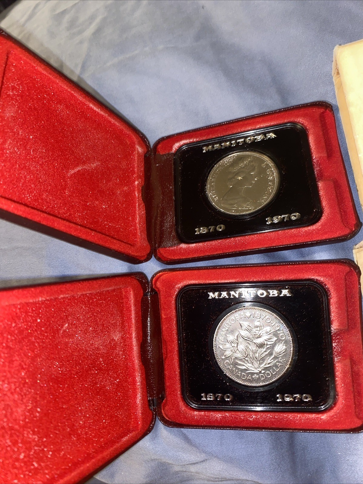 1870-1970 Canada Proof-Like One Dollar $1 Coin Centennial of Manitoba- Set Of 2