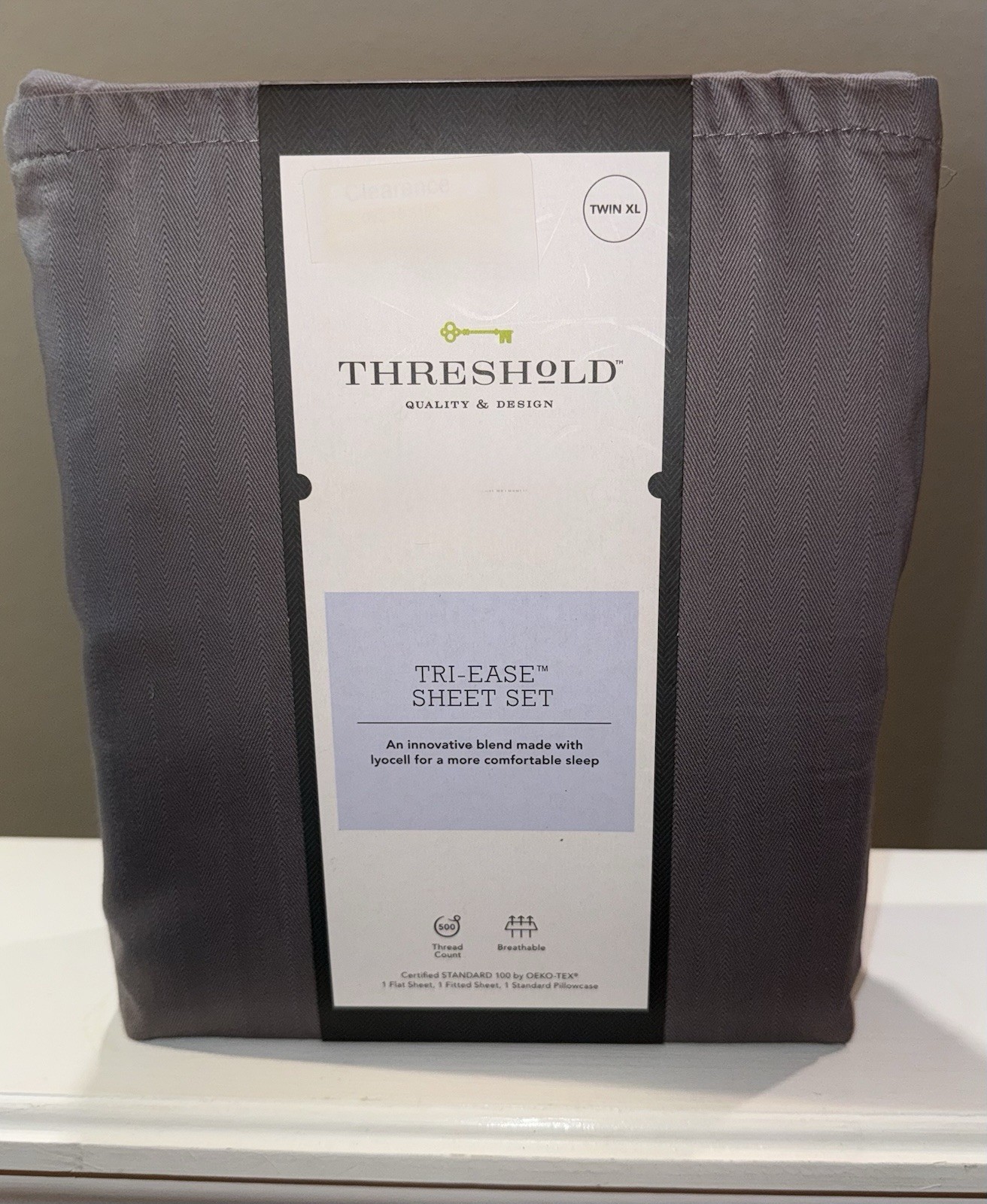 Threshold Tri-Ease 500 Thread Count Sheet Set (TWIN-TWIN XL) (GREY)